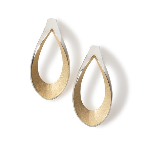 mirror twist earrings - gold plate interior
