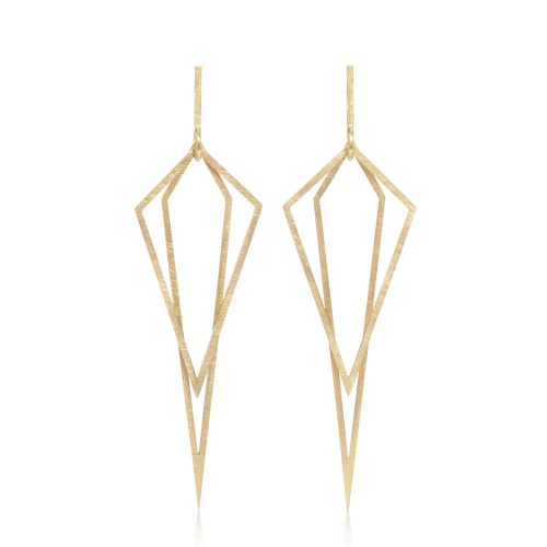 double diamond earrings - 18ct gold